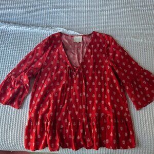 Red Sezane blouse
